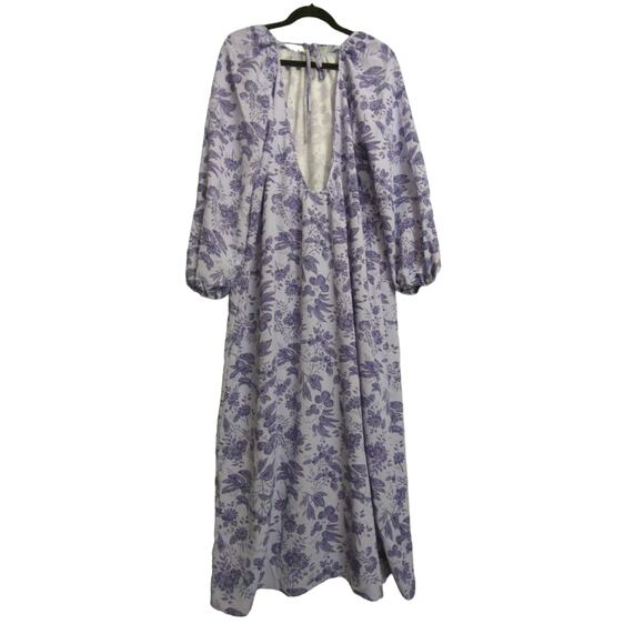 Hill House Simone Dress Lilac Tonal Floral XL New - Picture 7 of 13